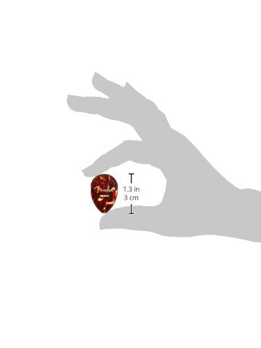 Fender Classic Celluloid Guitar Picks 358 Shape, Tortoise Shell, Heavy, 72-Pack